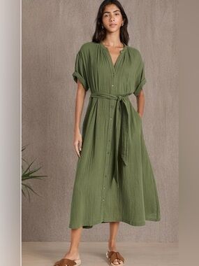 XiRENA Belted Cate Midi Dress in Surplus Green
